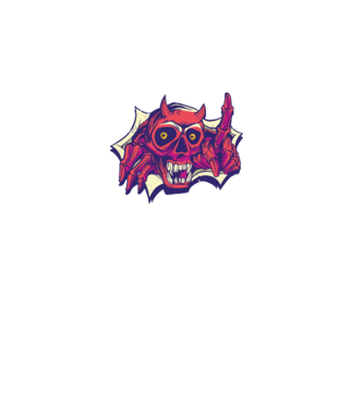 Craniu de Demon model negru pe tricou