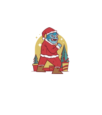 Gorila Santa model alb pe tricou