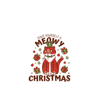 Have yourself a Meowy Christmas - Cicás Karácsony model alb pe tricou