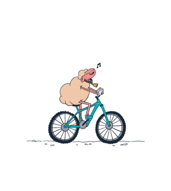 Miel cu bicicletă model alb pe tricou