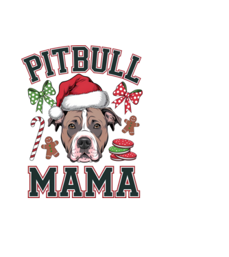 Pitbull Mama model negru pe tricou