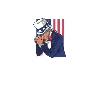 Uncle Sam se roagă model gri pe tricou