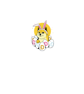 Dogecoin Paște model albastru închis pe tricou