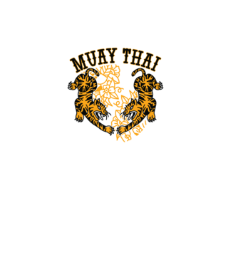 Tigri Muay Thai model gri pe tricou