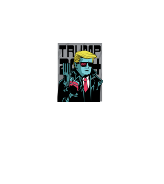 Trump Terminator 2024 model negru pe tricou