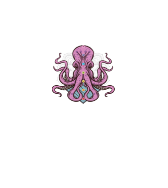 Yoga Octopus model negru pe tricou