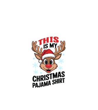 Christmas Pajama Reindeer Alb model alb pe tricou