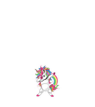 Unicorn Dab model alb pe tricou