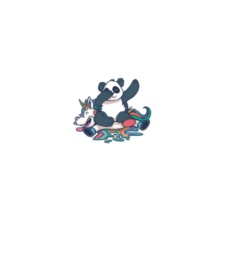 Panda DAB Unicorn model roz deschis pe tricou