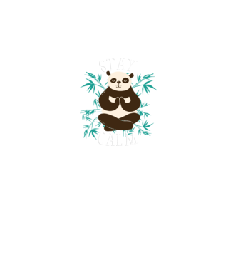 Stay Calm Panda meditație model negru pe tricou