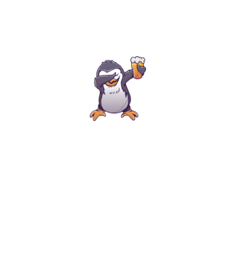 Pinguin cu Bere DAB model alb pe tricou