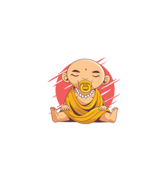 Baby Buddha cu suzetă tricou amuzant model negru pe tricou