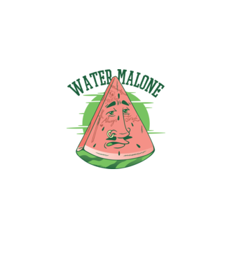 Water Malone model alb pe tricou