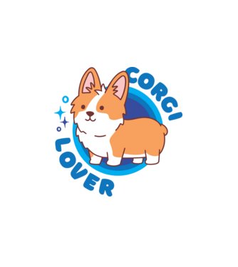 Corgi Lover model alb pe tricou