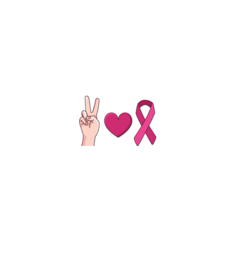 Peace Love lupta împotriva cancerului de sân model alb/roșu pe tricou