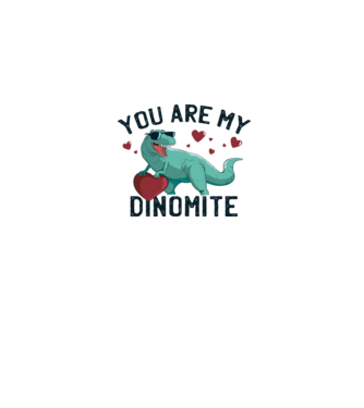 You are my Dinomite tricou cu dinozaur și inimă model alb pe tricou