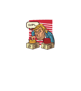 Trump Bombă nucleară model alb pe tricou