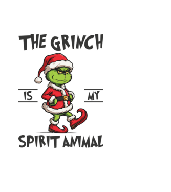Grinch is my spirit animal model negru pe tricou