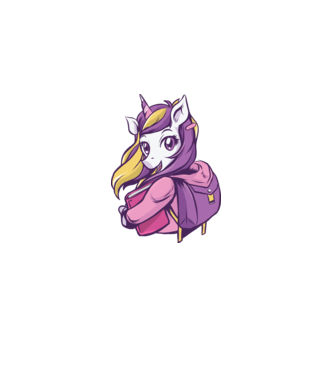 Școlăriță Unicorn model roz deschis pe tricou