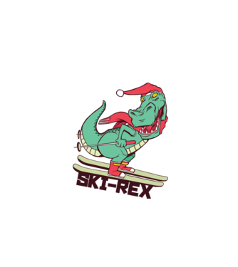 Ski Rex model turcoaz pe tricou