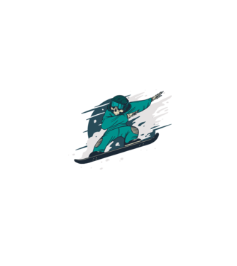 Schelet Snowboard DAB model turcoaz pe tricou