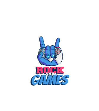 Rock And Games model negru pe tricou