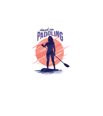 Tricou SUP Stand Up Paddle model alb pe tricou