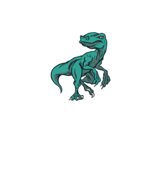 Dinozaur Raptor model alb pe tricou