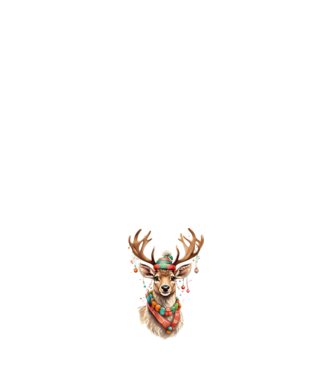 Festive Reindeer model alb pe tricou