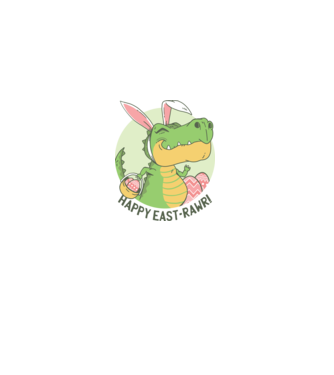 Paște Fericit tricou cu dinozaur model alb pe tricou