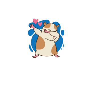 Hamster DAB model albastru deschis pe tricou