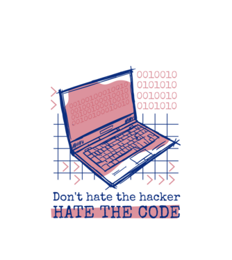 Nu urî hackerul, urăște codul model alb pe tricou