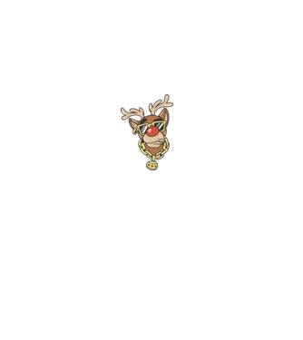 Gangster Reindeer model alb pe tricou
