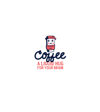 Cafea - o îmbrățișare lichidă pentru creier model alb/roșu pe tricou