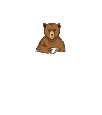 Urs cu cafea model gri pe tricou