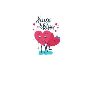 'Hugs and Kisses Tricou drăguț pentru Valentine''s Day' model roz deschis pe tricou