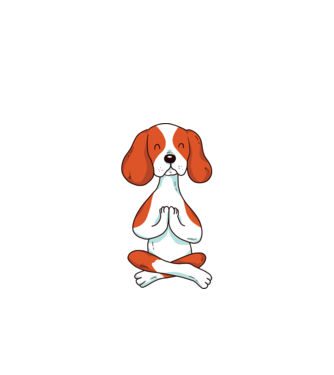 Yoga Drăguț Câine Beagle model negru pe tricou