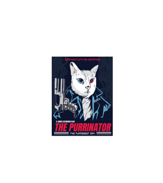 The Purrinator Pisică model turcoaz pe tricou