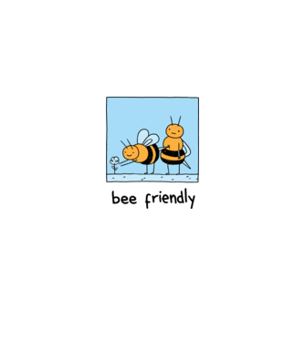 Bee friendly model alb pe tricou