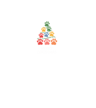 Merry Christmas Paws Negru model negru pe tricou