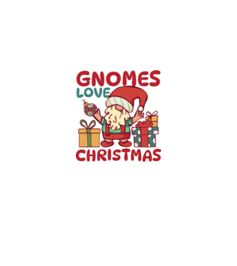 Gnomes LOVE Christmas model alb/roșu pe tricou