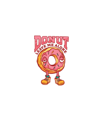 Donut leave me alone model alb pe tricou