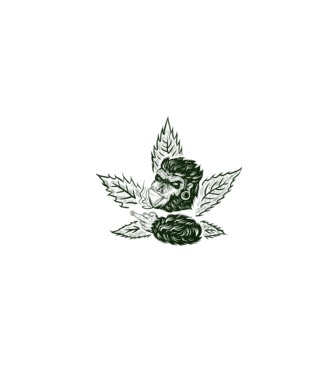 GORILĂ cannabis model alb pe tricou