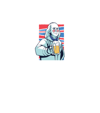 Benjamin Franklin Beer model alb pe tricou