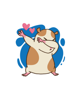 Hamster DAB model alb pe tricou