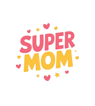 Super Mom Negru model alb pe tricou