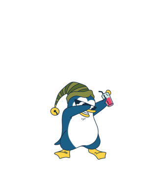 Pinguin DAB model negru pe tricou