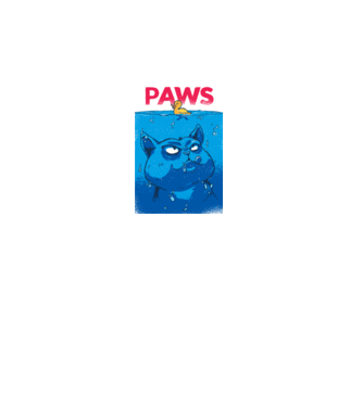 Paws Pisică la atac model turcoaz pe tricou