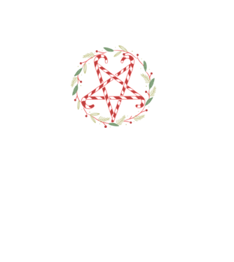 Pentagrama de Crăciun model negru pe tricou