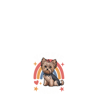 Yorkie Mom Negru model alb pe tricou